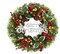 Christmas Decorations, Pre-Lit Christmas Door Wreath with Lights for Outdoor Window Wall Xmas Winter Decor, 24 Inch Lighted Christmas Wreaths for Front Door